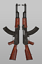 3D ak blender Gun HardSurface industrial mechanical Military model Weapon