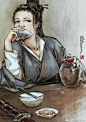 陈思（dtjun） 服装设计出身的商业插画师 擅长国风、唯美写实插画，画风精致、细腻、美轮美奂。