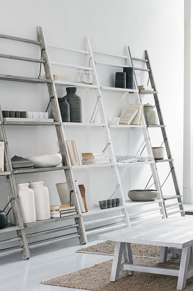 leaning shelves from...