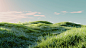 Beautiful grassy hill, blue sky, clean background, high resolution photography, sharp focus, extreme detail, hyper realistic, cinematic lighting, natural features in the style of high quality photo. vibrant in the style of Sony A7R IV camera with M62 lens