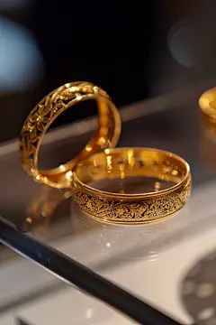 黄金花丝手镯商业饰品摄影