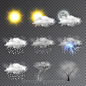 栩栩如生的天气图标EPS矢量合集包 Realistic weather icons set :  