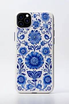 青花瓷图案半包手机壳