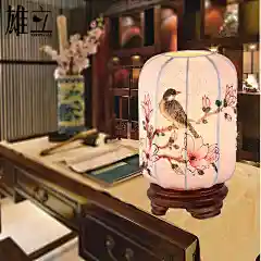 中式台灯手绘台灯 现代布艺床头灯 古典客厅灯卧室灯书房灯具灯饰-tmall.com天猫