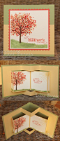 pop up book fancy fold card using Stampin Up Sheltering Tree with pdf template. By Di Barnes #colourmehappy-
