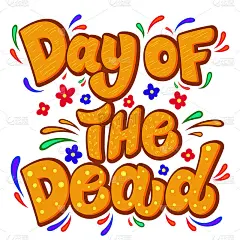 亡灵之日。装饰华丽的字母短语。设计元素海报，卡片，t恤，徽章，标志。