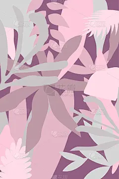 热带植物的枝叶伪装图案为背景图案