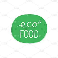 生态食品，手绘涂鸦元素。环保概念贴纸，横幅，卡片，广告。矢量图
