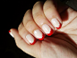 Red Scallop French Tip Nails