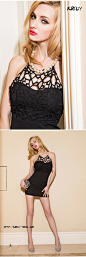 Krazy2013夏装新款珍珠链挂脖性感镂空夜店派对裹胸包臀连衣裙774-tmall.com天猫