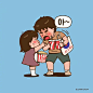 情侣的可爱日常，两个平凡有趣的灵魂~

作者：韩国 Carrygrow Studio

手绘素材超话
插画超话
#情人节这样过# ​​​​