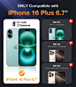 Amazon.com: Diaclara Designed for iPhone 16 Plus Case 6.7 Inch,Upgraded [Full Camera Protection] Full Body Rugged Clear Bumper Case w/Built-in Screen Protector for 16 Plus,Green : Cell Phones & Accessories