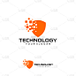 pixel shield logo designs concept stock