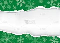绿色圣诞背景与撕破的纸
