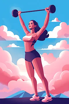 运动生活体育扁平风插画