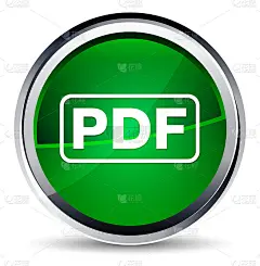 PDF图标水绿色圆形按钮