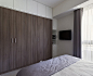 90平方米二房二厅中户型现代简约风格家庭卧室衣柜床装修效果图