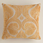 Amber Art Nouveau Chenille Throw Pillow