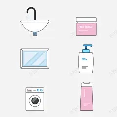 家用生活用品洗面奶洗衣机洗发露矢量图 生活用品 矢量图 元素 免抠png 设计图片 免费下载 页面网页 平面电商 创意素材