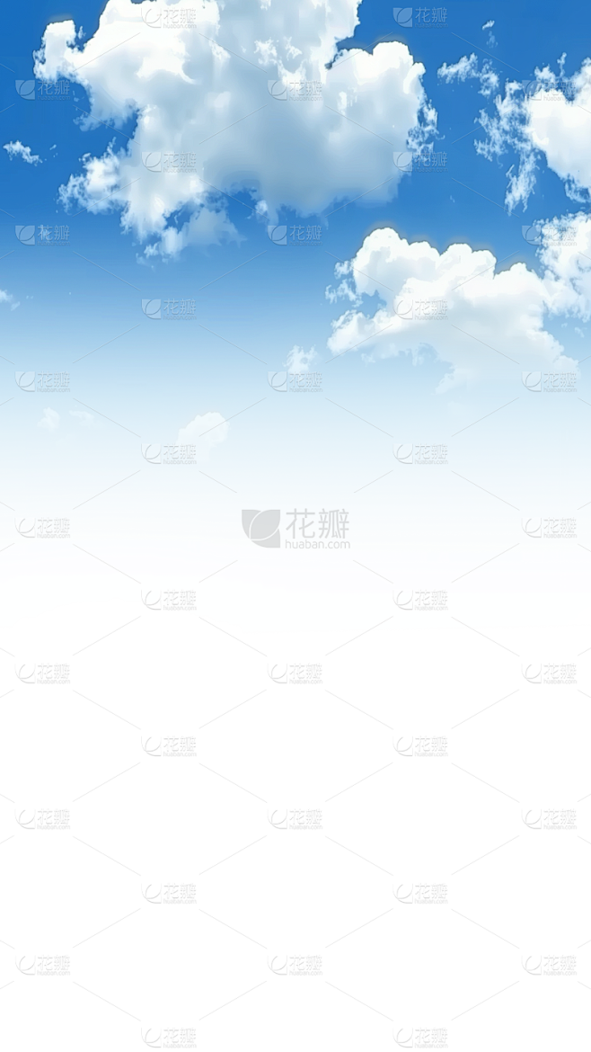 风光通用渐变天空白云元素素材