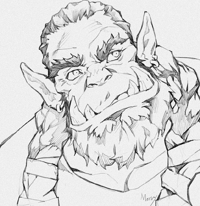 线稿兽人twimorryevans67676767