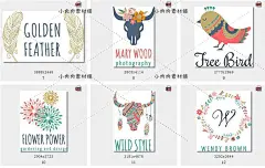 波西米亚风个性女装店铺LOGO平面设计小清新AI矢量设计素材ai98-淘宝网
