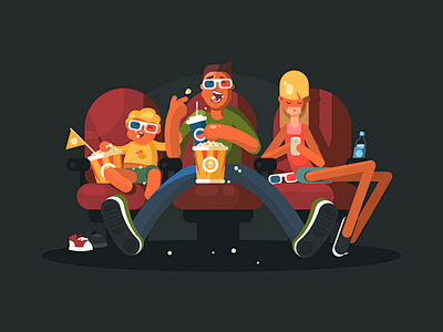 Family in cinema