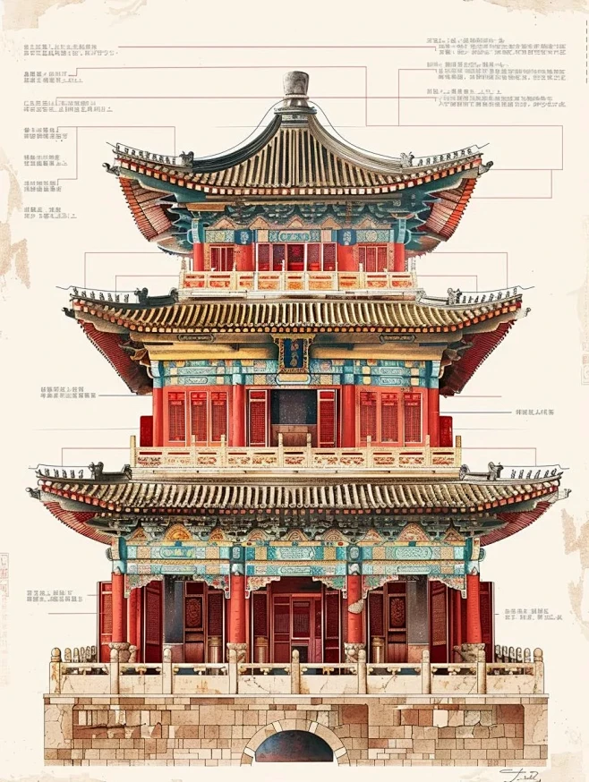 观中国古建筑绘图，感受老祖宗的审美与智慧...