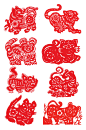 中国传统剪纸老虎