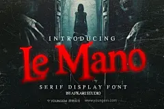 Le Mano万圣节惊悚恐怖涂鸦电影海报专辑封面标题衬线英文字体包图片