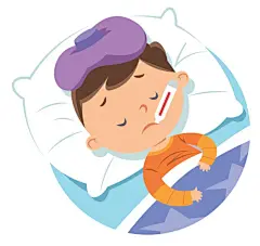 生病的孩子躺在床上图片下载