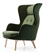Ro Chair by Jaime Hayon - great contemporary look for a classic wing back chair. See more inspirations at: http://www.brabbu.com/en/inspiration.php: 