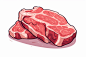 牛排新鲜肉类生鲜元素插画