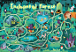 Enchanted Forest : Illustration of an enchanted forest maze for Owl/Chickadee magazine