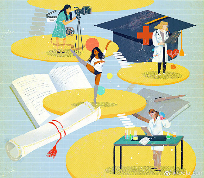 为barnardmagazinebarnardcollege的校刊做的两幅插画