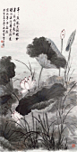 黄君璧 ----- “ 亭亭香远逗诗魂，柳岸荷风月色温。漫向后湖寻旧迹，迷茫如梦渺无痕。”