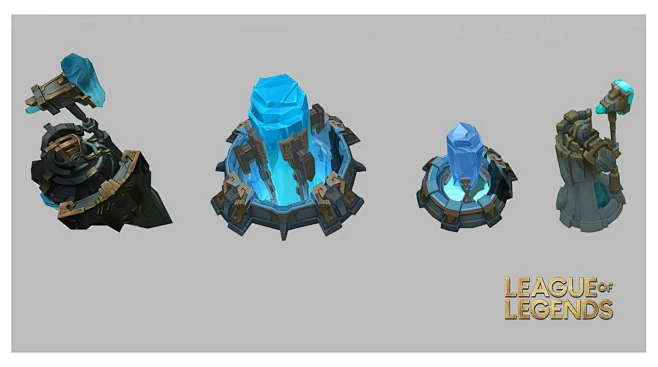 Summoners Rift Turrets, Fountain statue & Inhibitors - Blue side-花瓣网