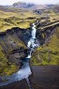 Ófærufoss waterfall, Eldgjá chasm in central Iceland