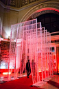 As guests entered into the Governors Ballroom, a red carpet and structures laden with strands of crystals formed a Hollywood-style entrance.     Photo: John Tan/Best of Toronto: 