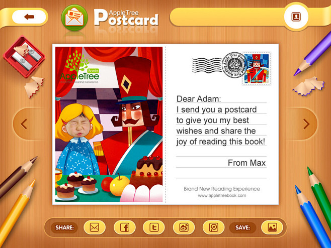胡桃夹子儿童读物应用iPad界面设计，来...
