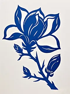 剪纸插画底稿玉兰花(二) - 小红书