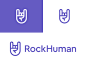 RockHuman / logo design action expression signal body language palm human emotion gesture marketing young modern performance saas management branding identity logo recruitment hand rock