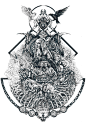 CHAMAN : Illustration serie in black and white talking about symbolism and crossover world esoteric cultures.