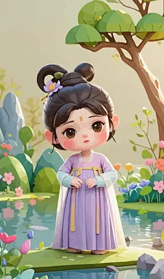 古典胖女孩矢量图形插画元素