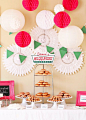 donut party...I like the offset pennant flags and lanterns...