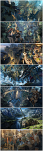 CG游戏原画科幻魔幻场景概念设定图集丨宇宙外星飞船/动画漫画电影CG概念手绘创作
