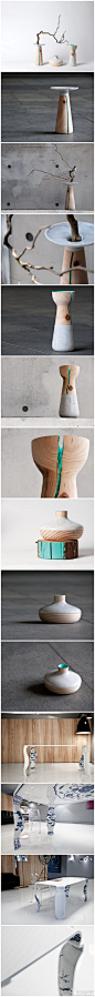 工业设计艺术：台湾设计师吴东治2012年设计周的家具展上展出了他的最新作品“裂纹”花瓶,专门到木材厂,收集那些因为有裂纹而被认为“无用”的木材,把裂纹当作最主要的元素,设计成了陶瓷和木材相结合的花瓶,而裂纹则漆上鲜艳的颜色,作为主要的视觉元素,这恰恰就是设计师从“无用”的材质中,将材质提高到更有用的境界.