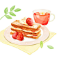 水果三明治 甜品蛋糕 手绘美食 美食插图插画设计