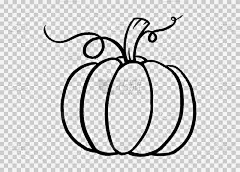 大纲南瓜手绘风格孤立的png或透明纹理，万圣节派对背景，元素模板的海报，小册子，在线广告，矢量插图