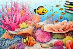 水下世界海底世界海洋生物插画